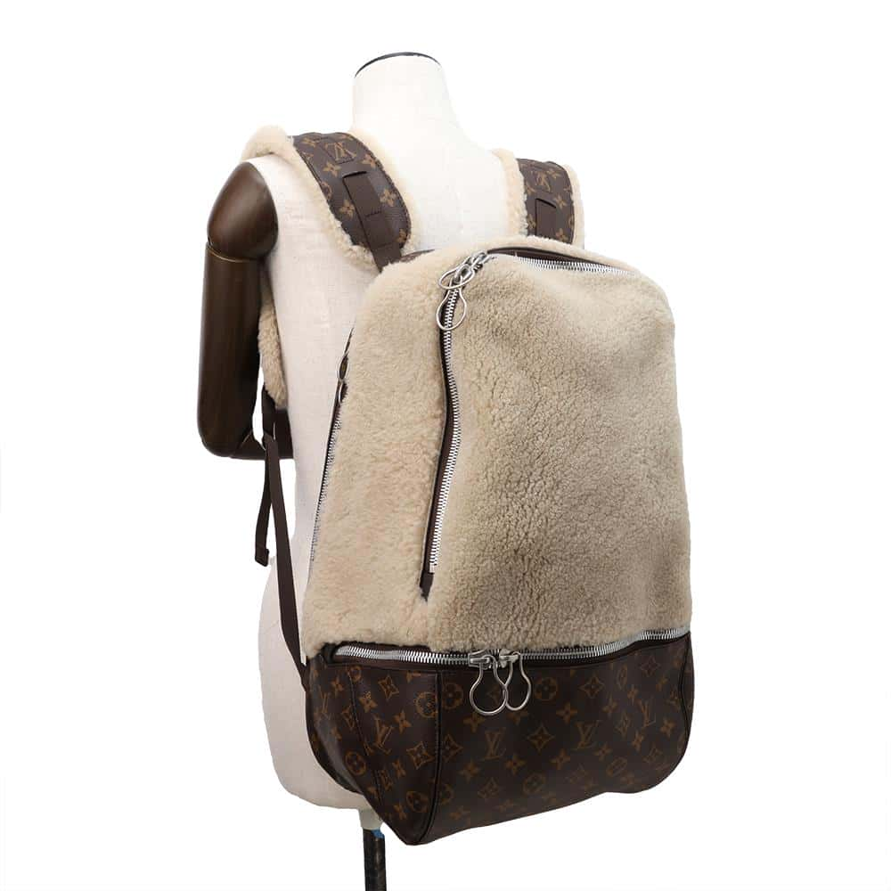 LOUIS VUITTON Marc Newson Collaboration Celebrating Backpack Brown/Ivory M40278 Monogram Mouton