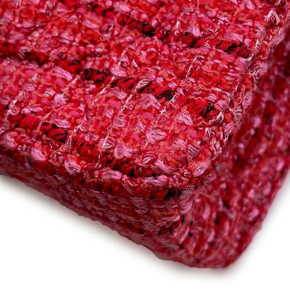 CHANEL 2.55 ChainShoulder Bag Red AS0874 Tweed Size Mini