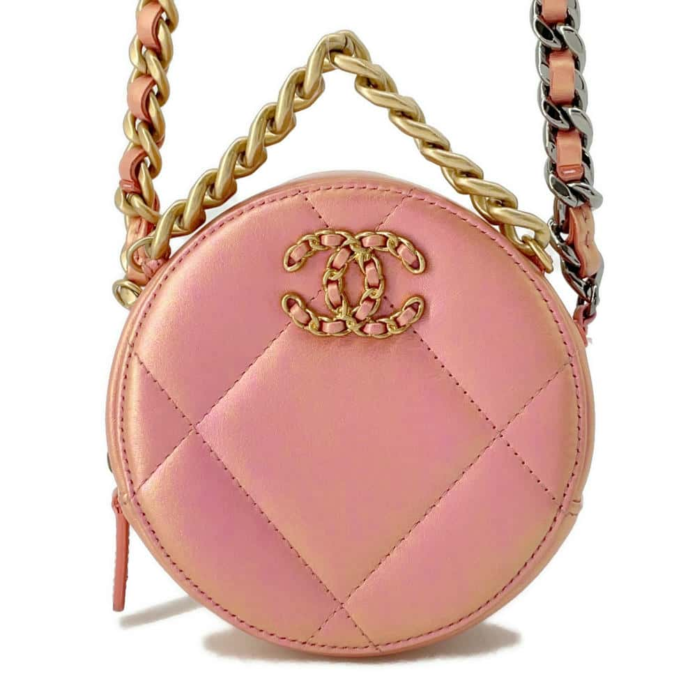 CHANEL 19 Round 2wayShoulder Pink AP0945 Lambskin