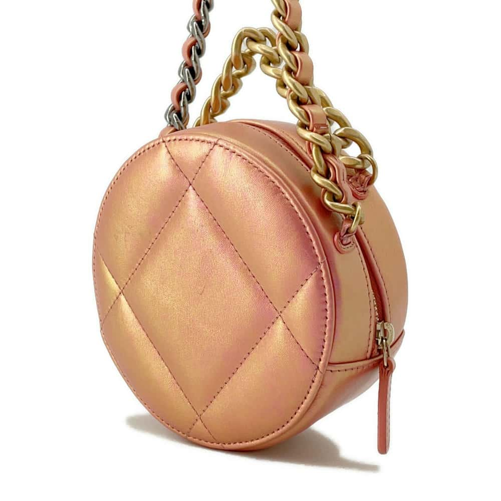 CHANEL 19 Round 2wayShoulder Pink AP0945 Lambskin