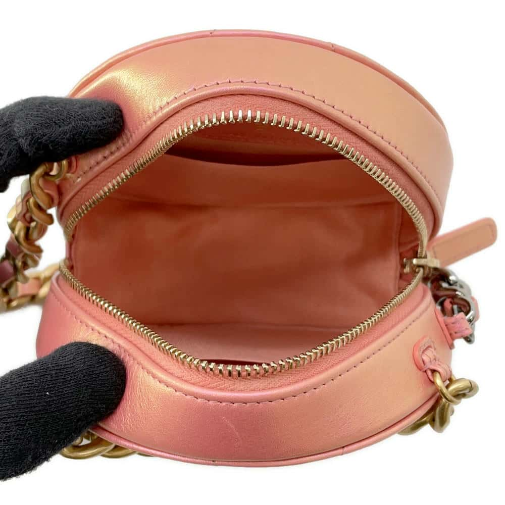 CHANEL 19 Round 2wayShoulder Pink AP0945 Lambskin