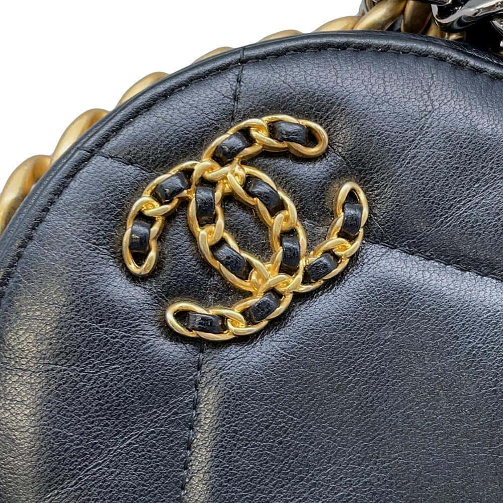 CHANEL 19 Round 2wayShoulder Black AP0945 Lambskin