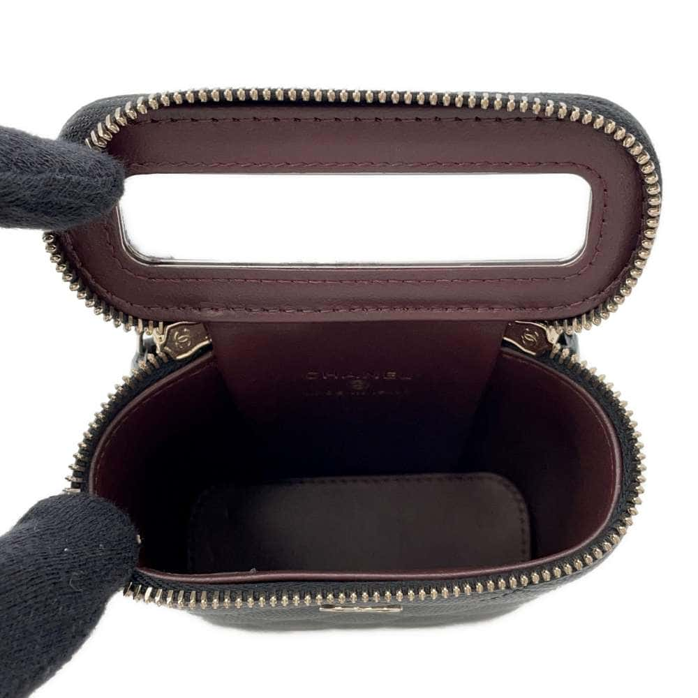 CHANEL Matelasse Small Vanity ChainShoulder Bag Black AP1466 Caviar Leather