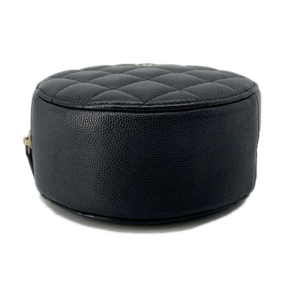 CHANEL Matelasse Round ChainShoulder Bag Black AP0245 Caviar Leather