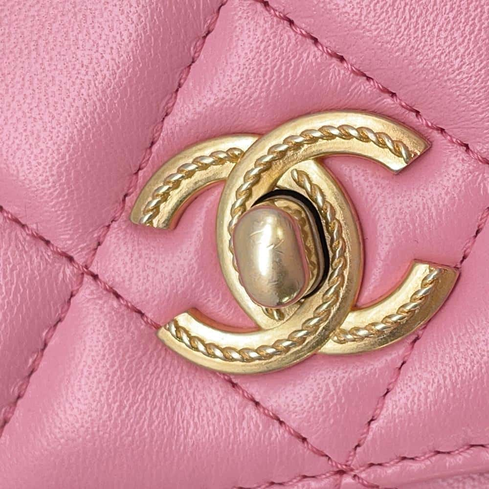 CHANEL Matelasse Lambskin 2WAY Shoulder Bag Top Handle Pink AS4233 Lambskin