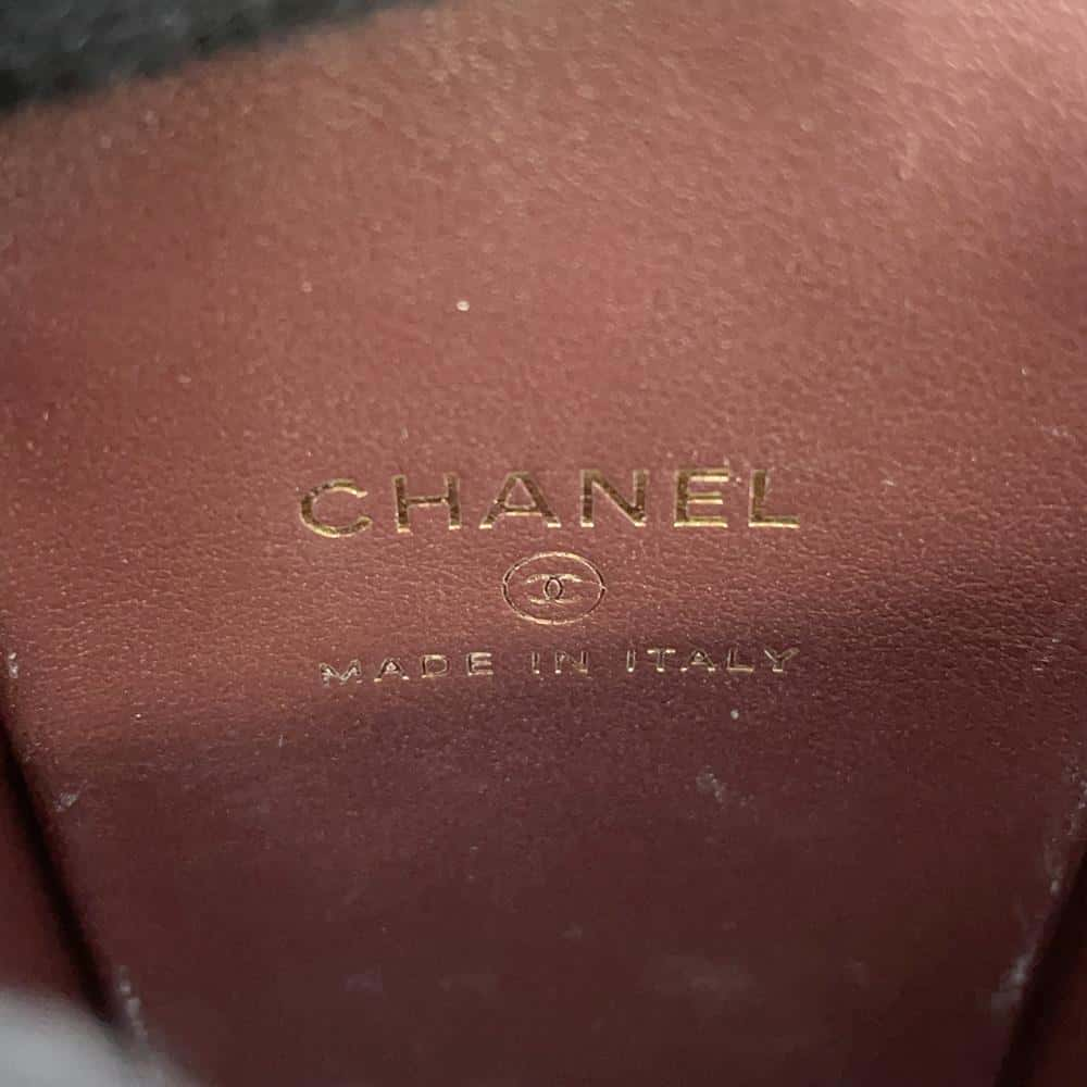 CHANEL Mini Vanity Matelasse Chain Shoulder Bag Black AP1466 Caviar Leather