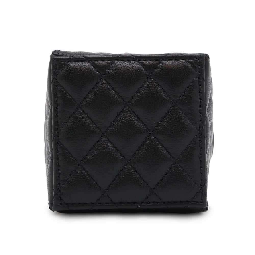 CHANEL Matelasse MiniDrawstring Bag ChainShoulder Bag Black Lambskin