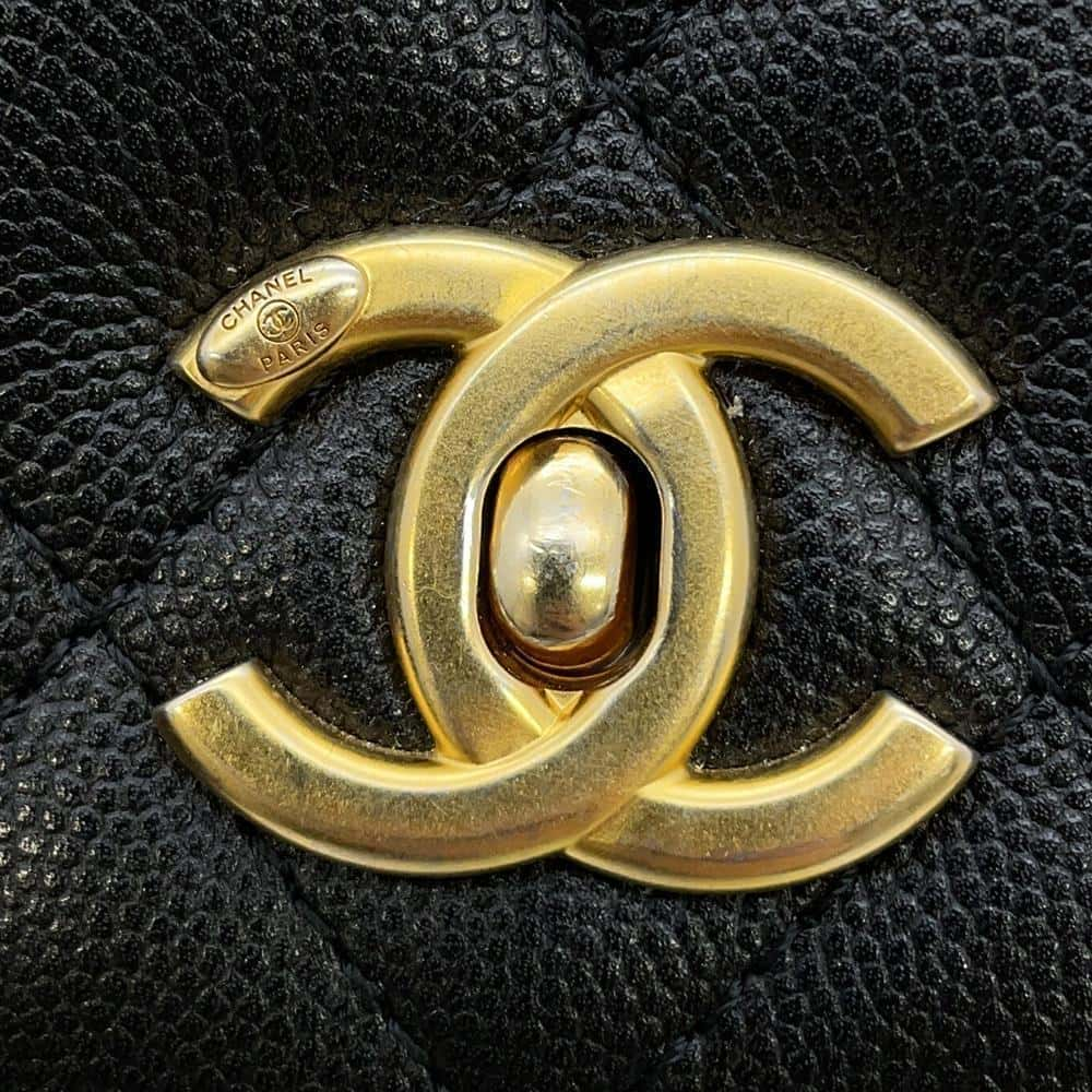 CHANEL top handle chain shoulder bag BlackAS4286 Caviar Leather