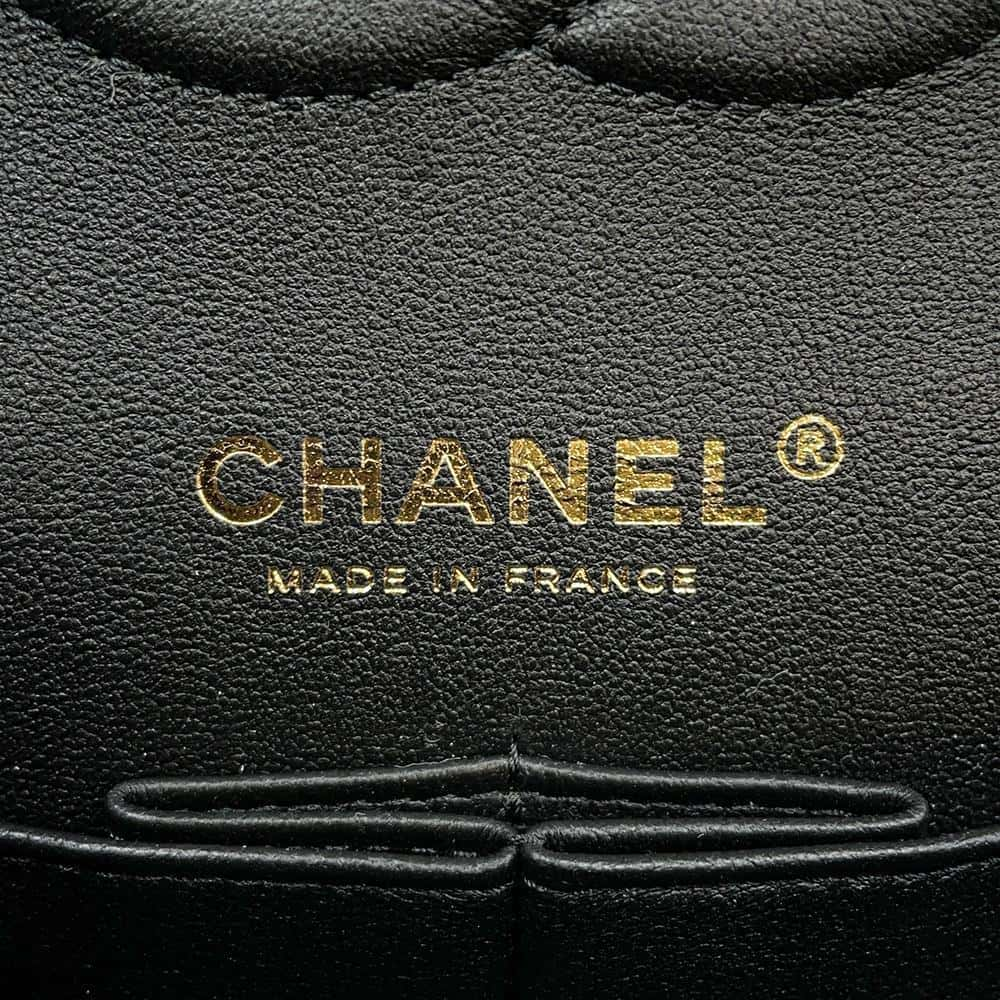 CHANEL Matelasse W Flap Chain Shoulder 24 Year Cruise BlackA01112 Lambskin Size 25