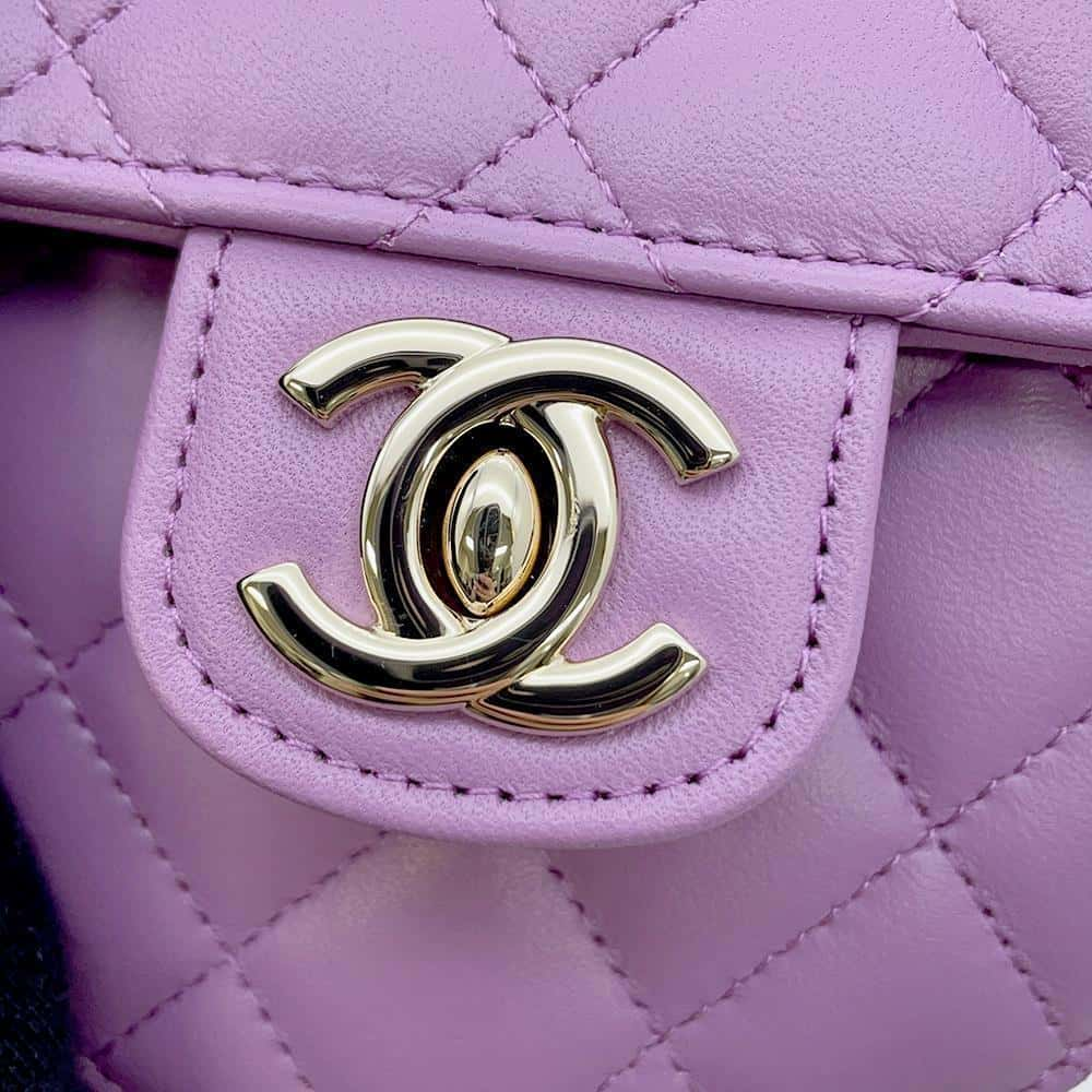 CHANEL Matelasse Heart Chain Shoulder Bag PurpleAP2784 Lambskin