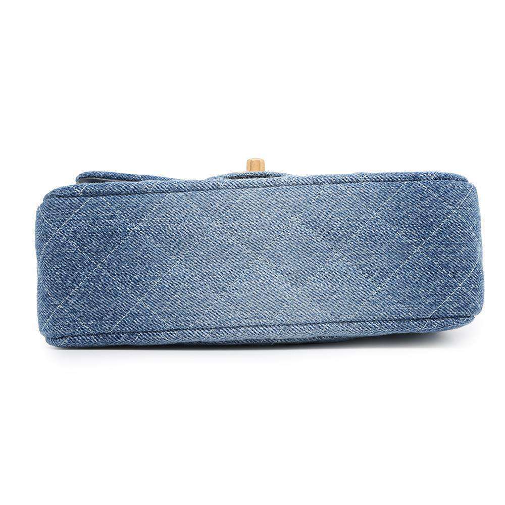 CHANEL Mini Matelasse ChainShoulder Bag Blue A69900 Denim Size 20