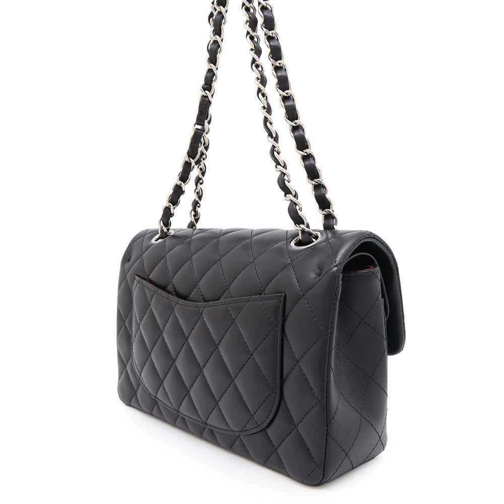 CHANEL Matelasse W flap ChainShoulder BlackA01113 Lambskin Size 23