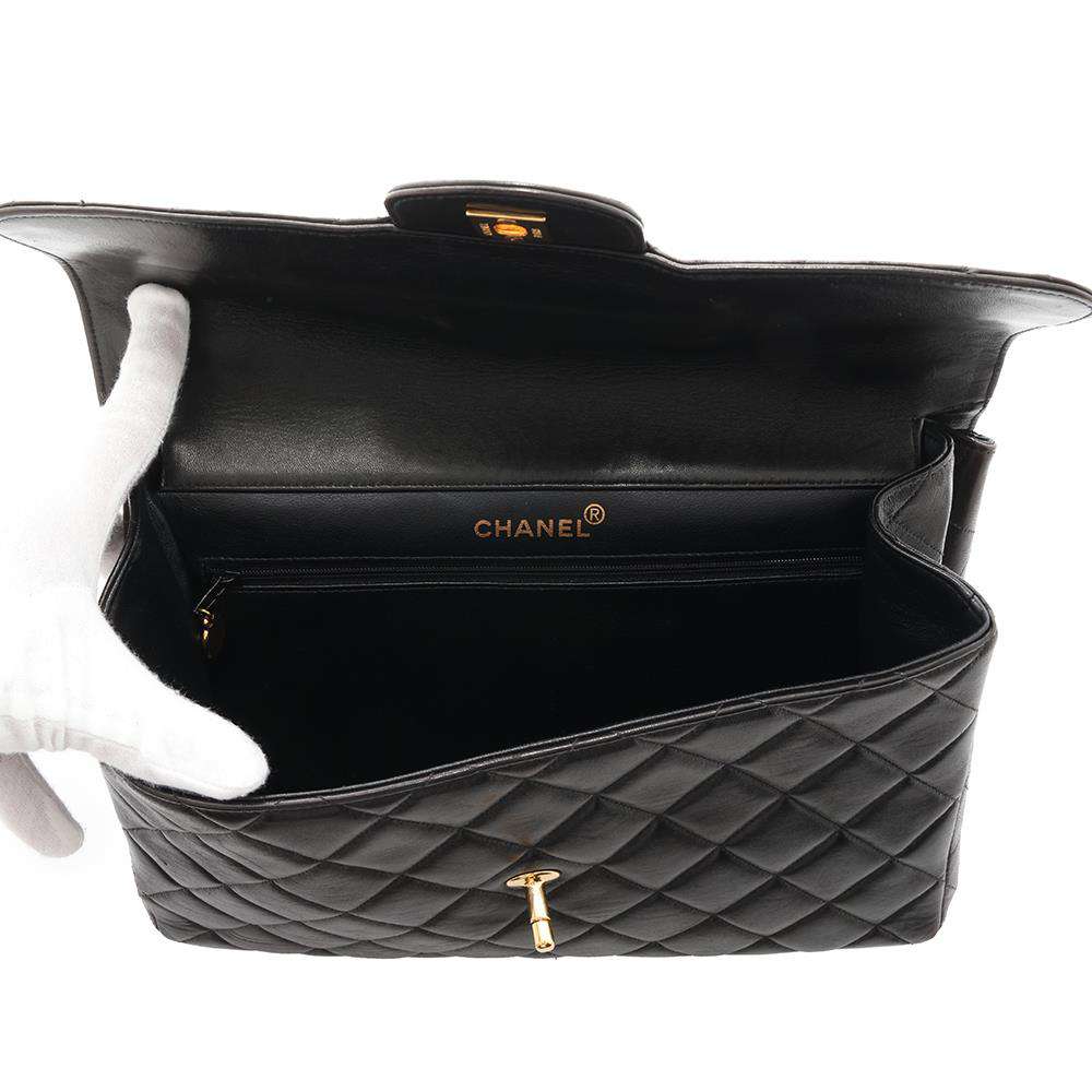 CHANEL Double Face Matelasse ChainShoulder Black Lambskin