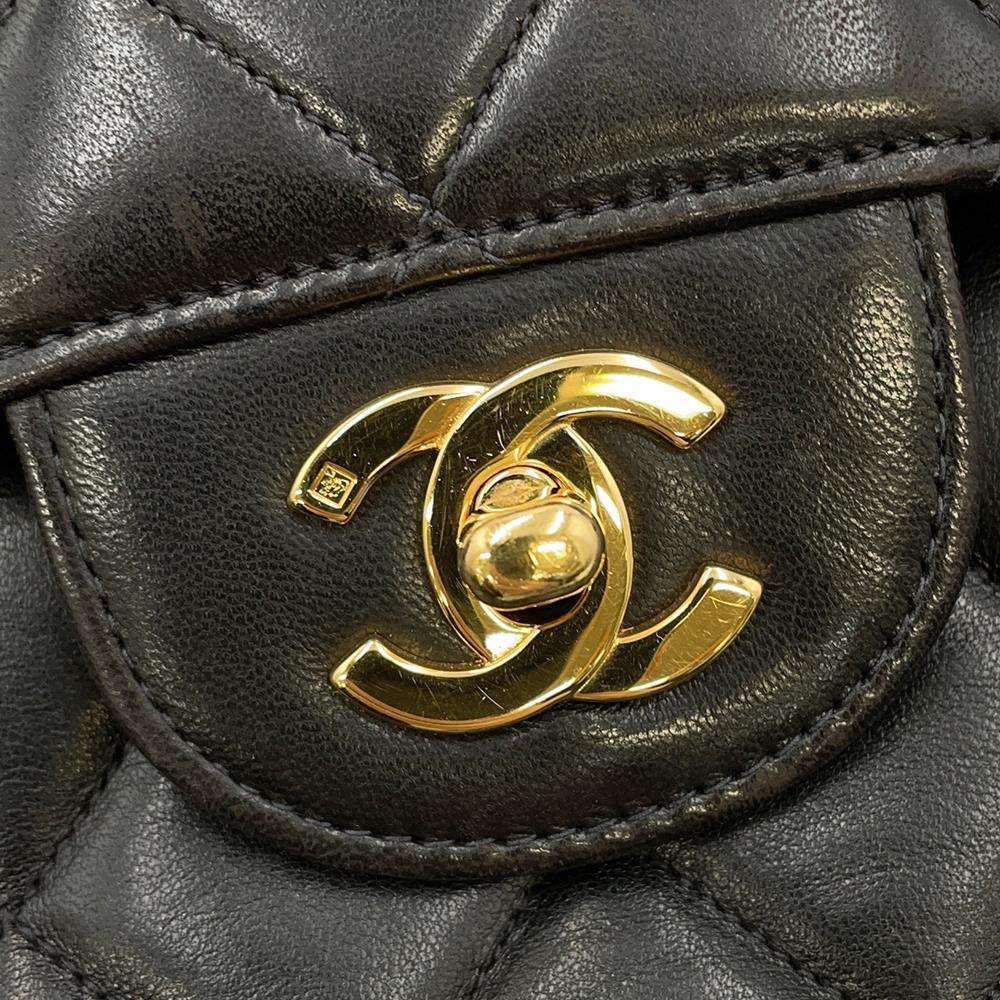 CHANEL Double Face Matelasse ChainShoulder Black Lambskin