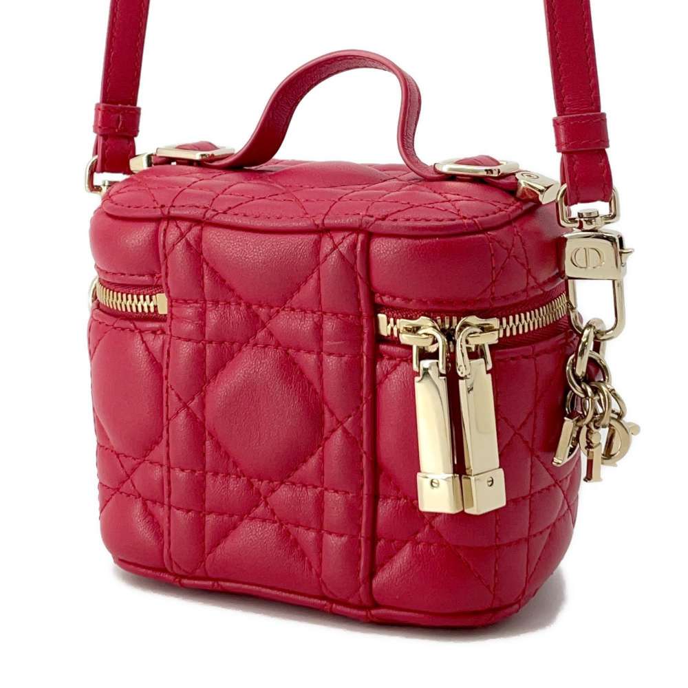 Dior Cannage Vanity Shoulder Bag RedS0918ONMJ Lambskin Size micro