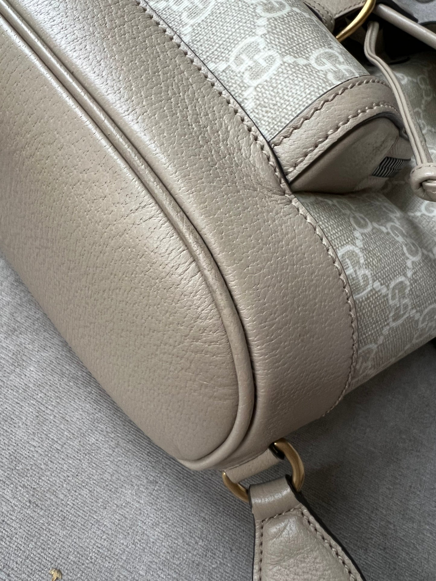 Gucci Beige and White Supreme Canvas Backpack