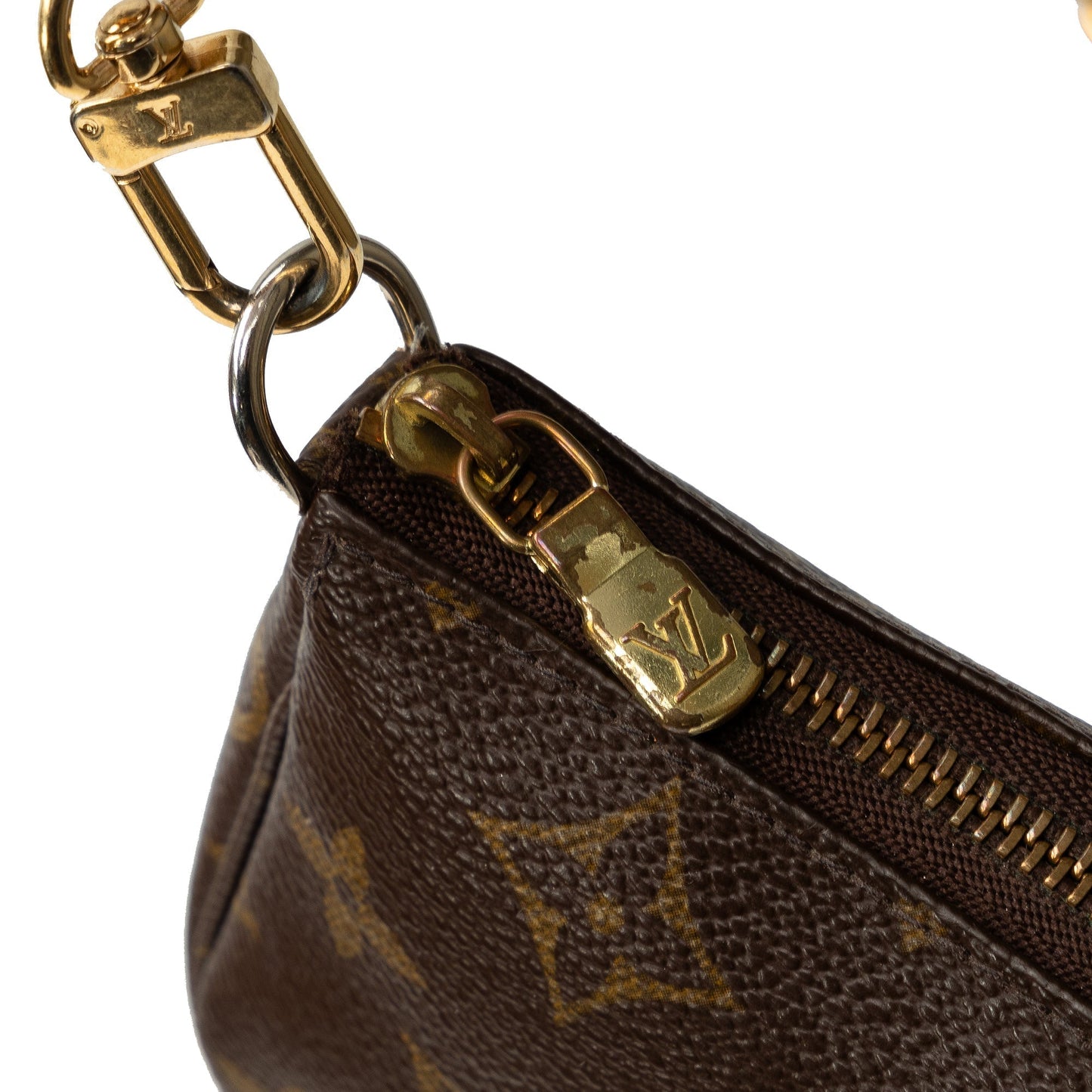 Brown Louis Vuitton Monogram Mini Pochette Accessoires Shoulder Bag