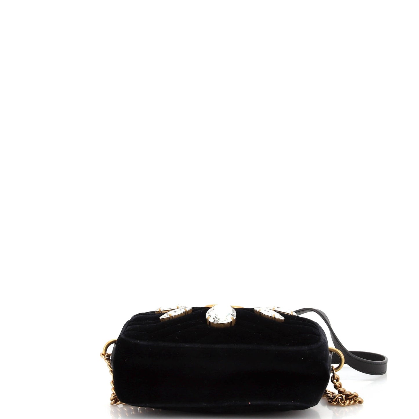 GG Marmont Shoulder Bag Crystal Embellished Matelasse Velvet Mini