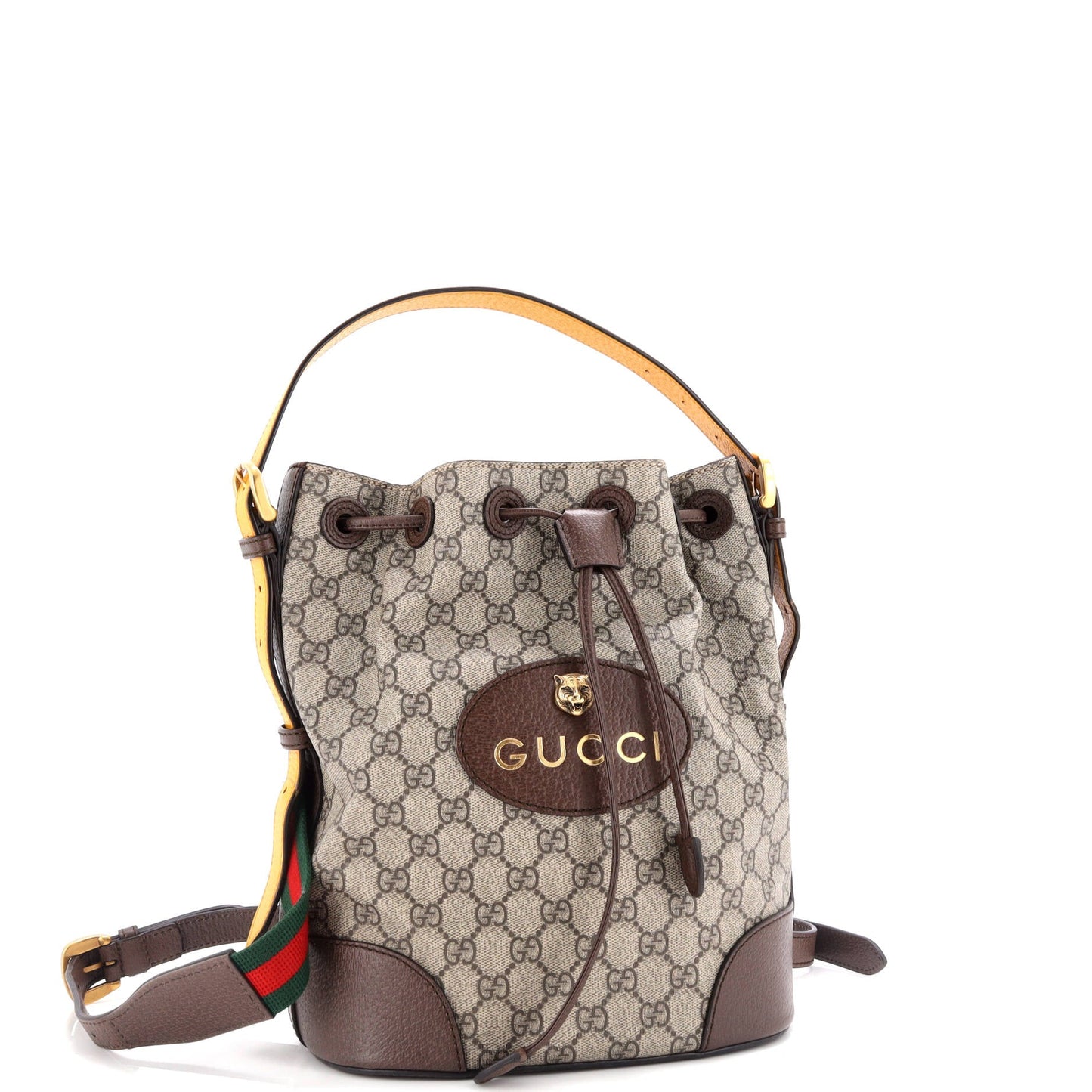 Neo Vintage Drawstring Bucket Backpack GG Coated Canvas Mini