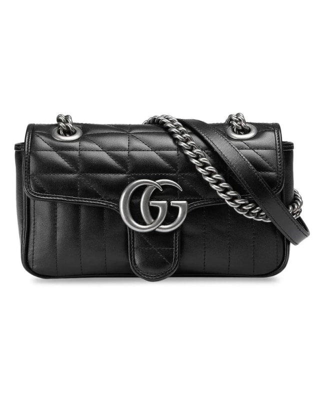 Gucci GG Marmont Mini Black Leather Women's Shoulder Bag 446744 UM8AN 1000