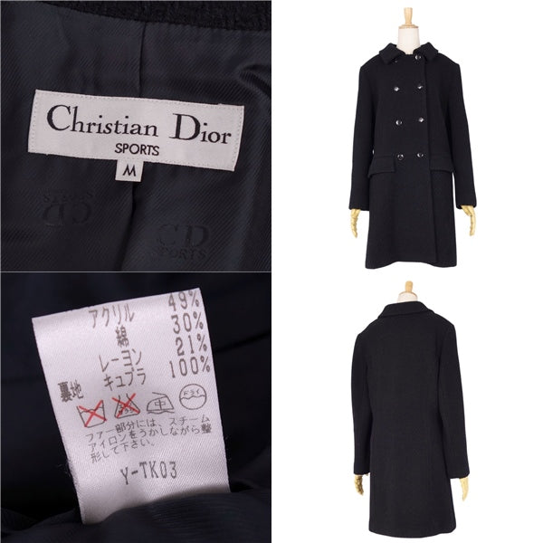 Vint Christian Dior Sport Coat Double Bristle Wool Out  M Black