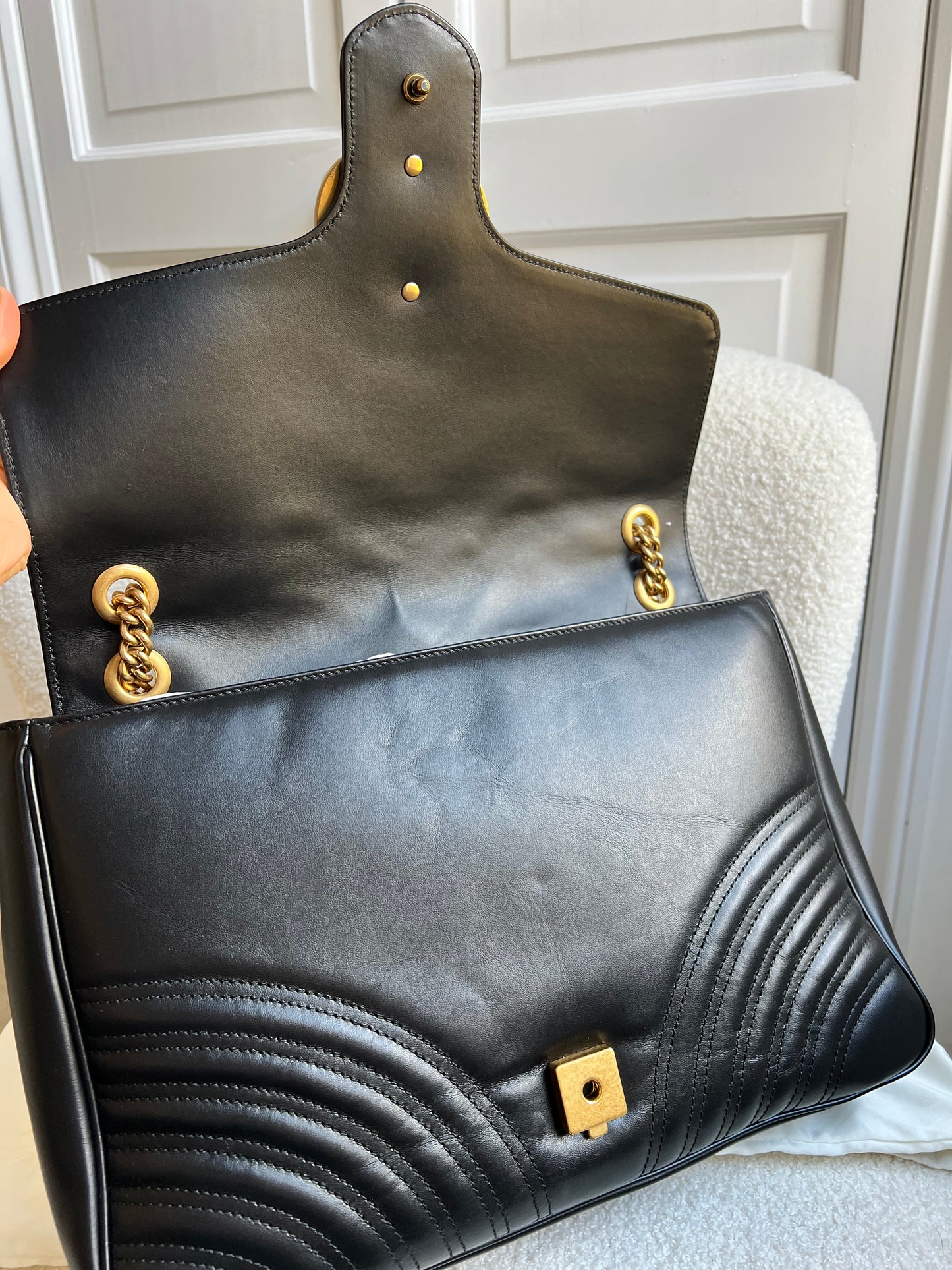 Gucci GG Black Large Marmont Shoulder Bag