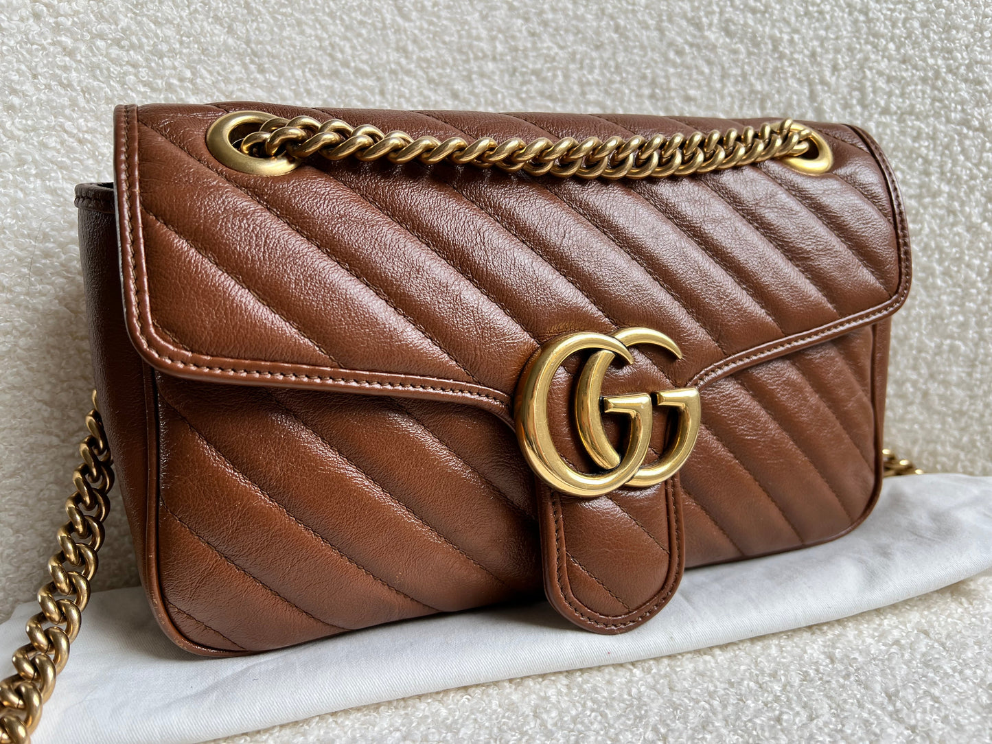 Gucci GG Brown Marmont Small Shoulder Bag