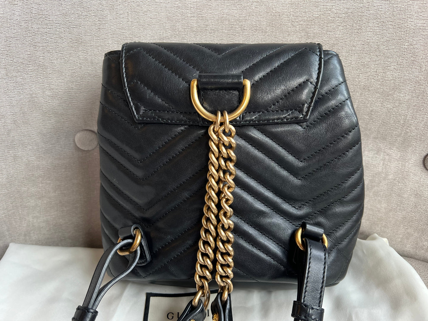 Gucci GG Black Mini Marmont Backpack