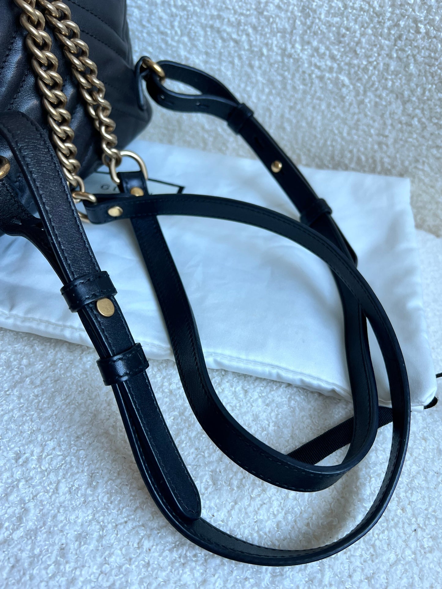 Gucci GG Black Mini Marmont Backpack