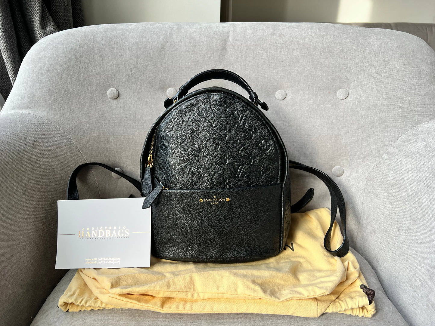 Louis Vuitton Sarbonne Backpack Black Empreinte