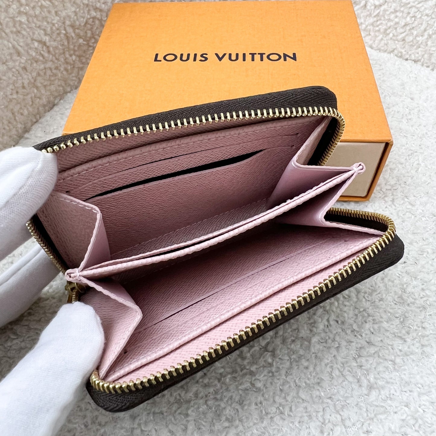 LV Zippy Card Holder / Coin Purse in Damier Ebene Canvas GHW