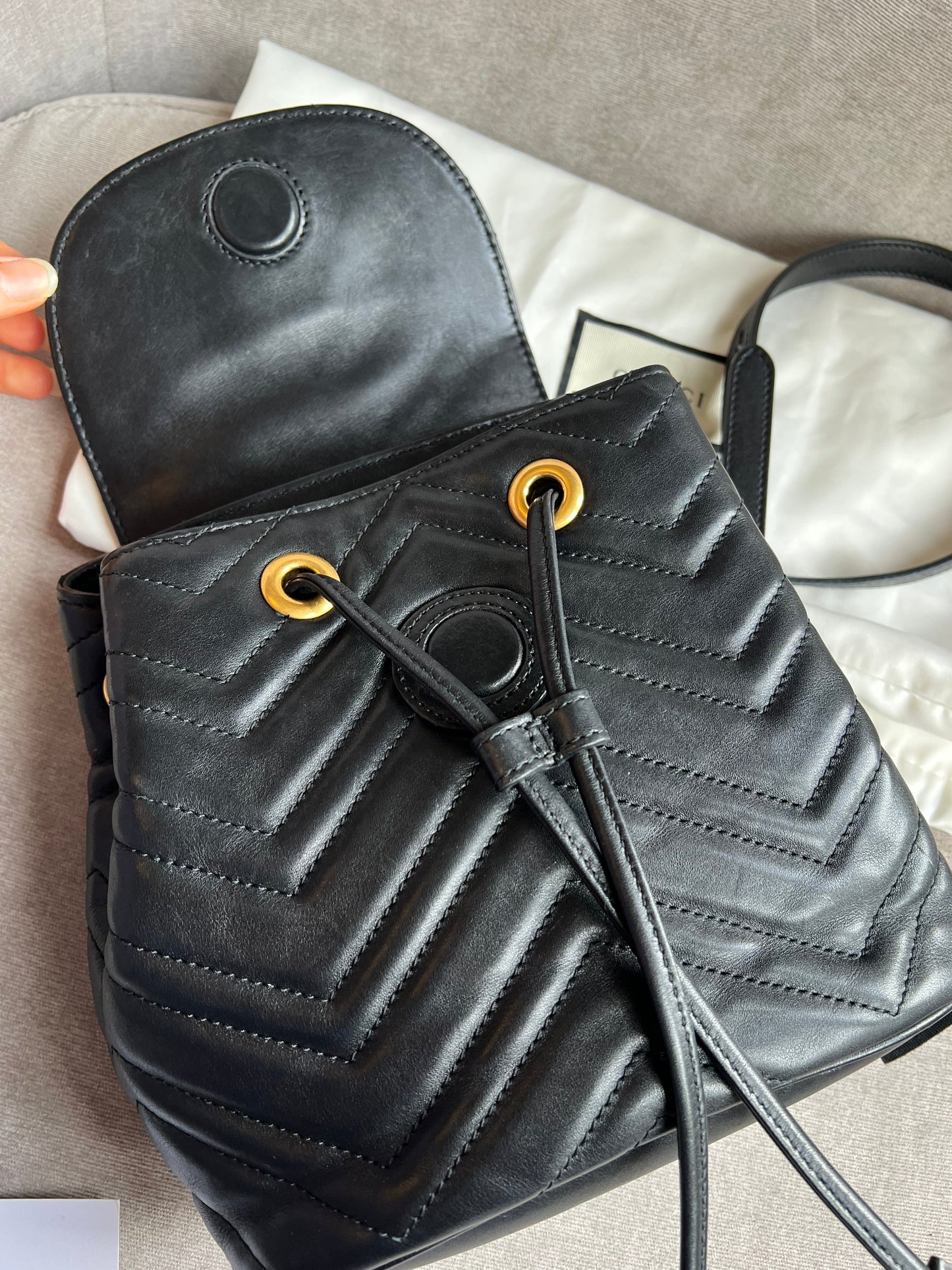 Gucci GG Black Mini Marmont Backpack