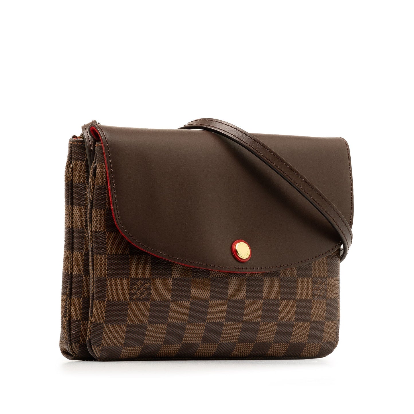 Brown Louis Vuitton Damier Ebene Twice Crossbody Bag