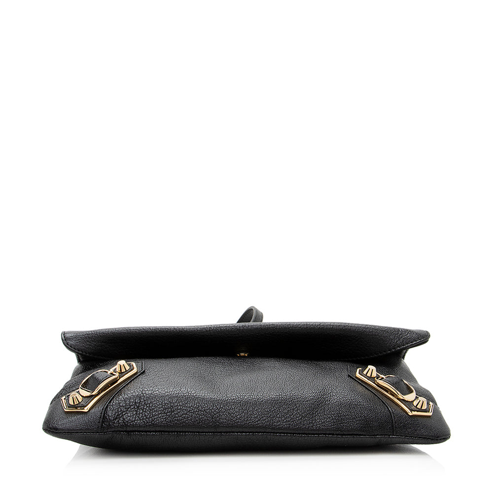 Balenciaga Agneau Metallic Edge Giant 12 Envelope Strap Clutch