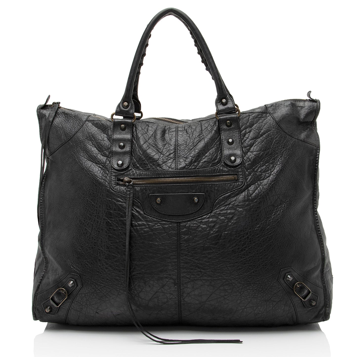 Balenciaga Agneau Motocross Classic Weekender Tote