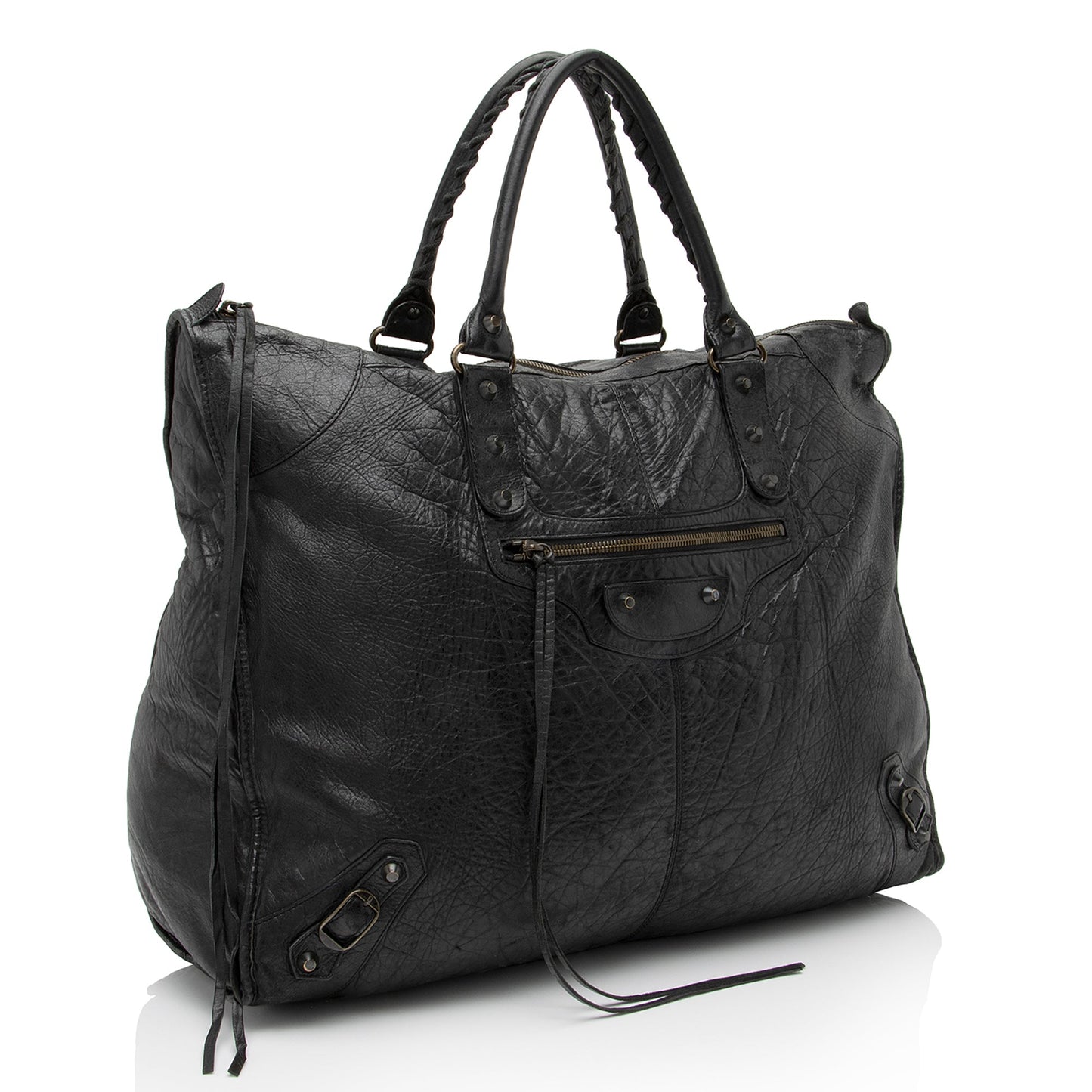 Balenciaga Agneau Motocross Classic Weekender Tote