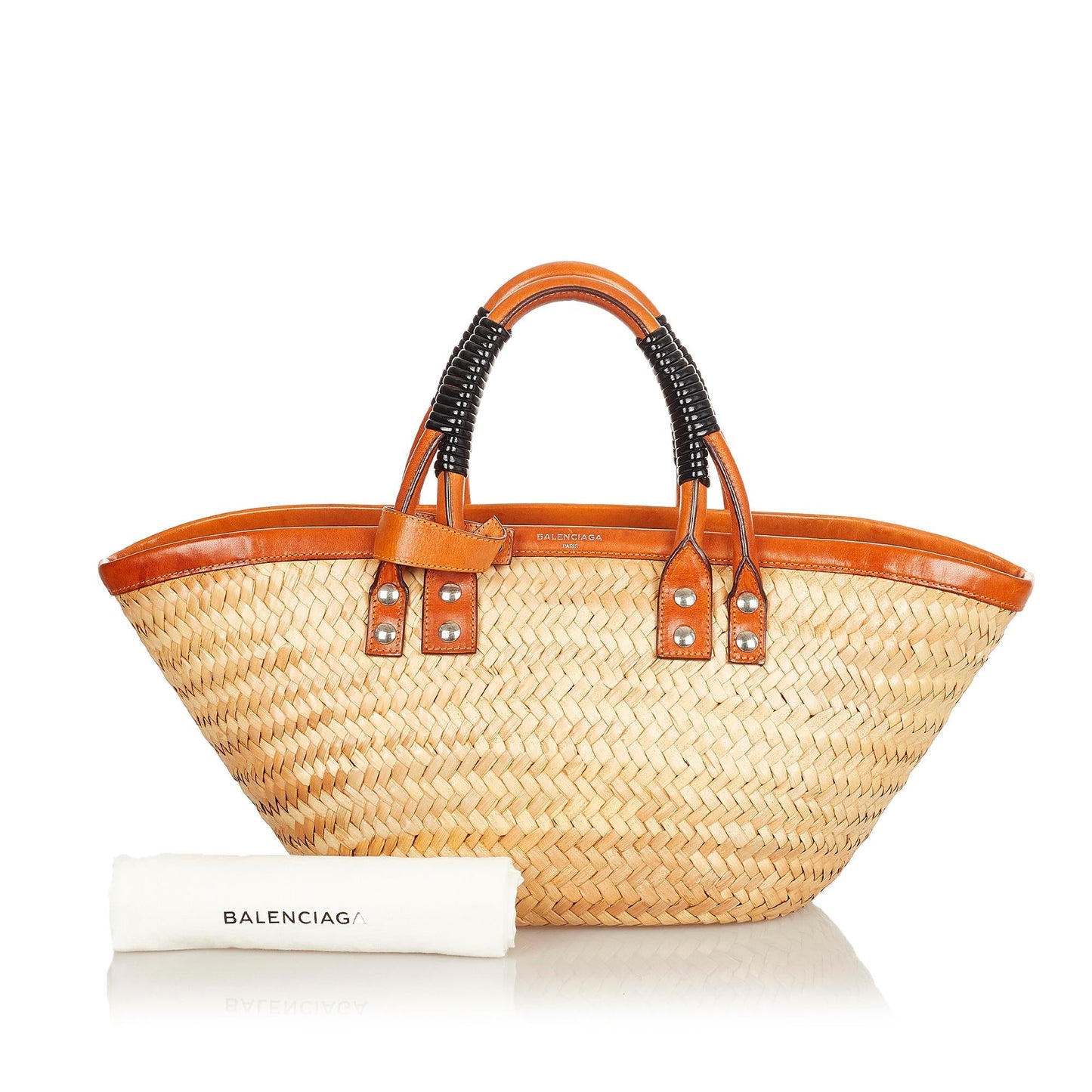 Balenciaga Bistrot Panier Straw Tote Bag