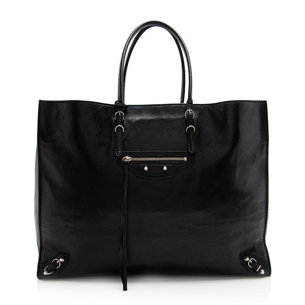 Balenciaga Calfskin Papier A4 Zip Around Large Tote