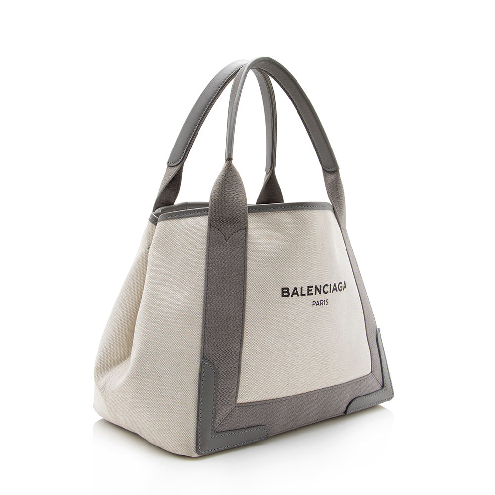 Balenciaga Canvas Logo Cabas Small Tote