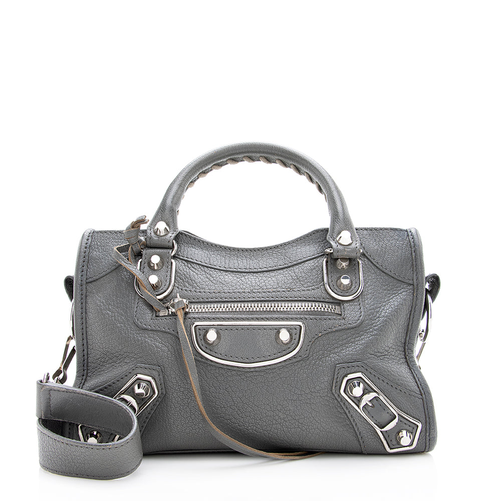 Balenciaga Chevre Metal Edge City Mini Satchel