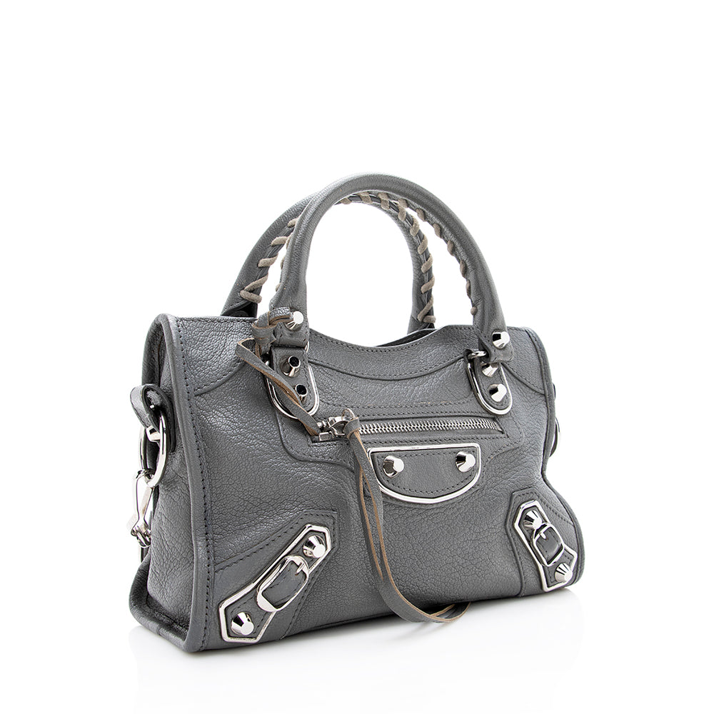 Balenciaga Chevre Metal Edge City Mini Satchel