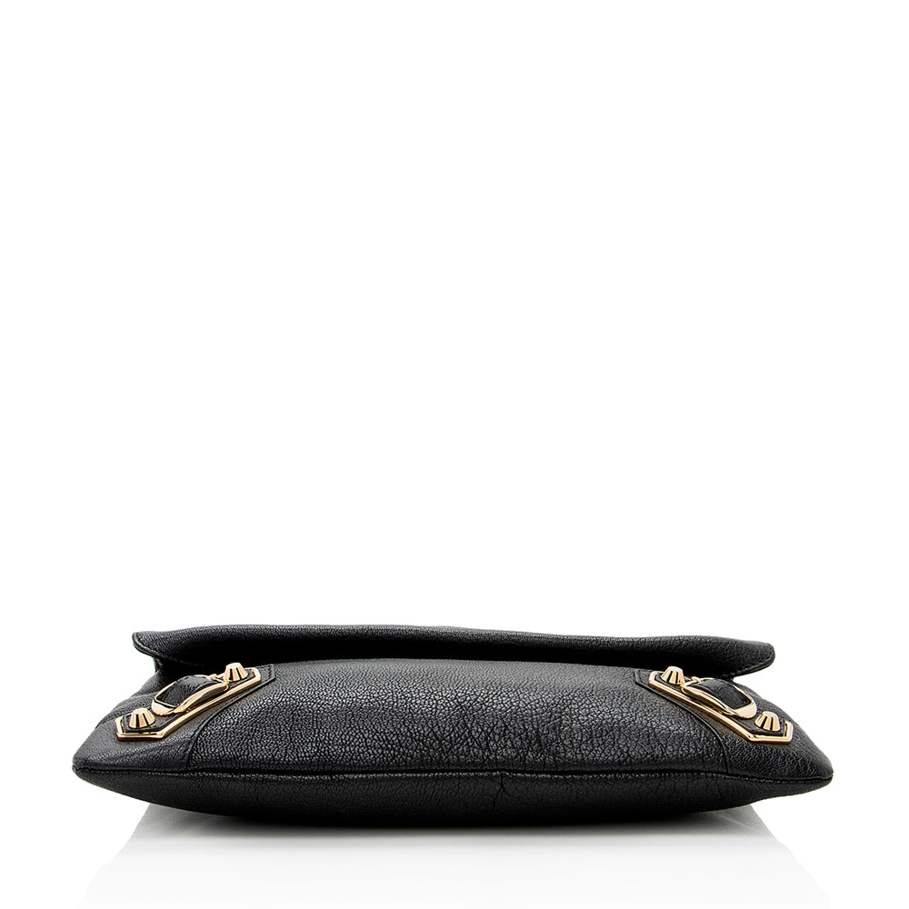 Balenciaga Chevre Metallic Edge Envelope Clutch