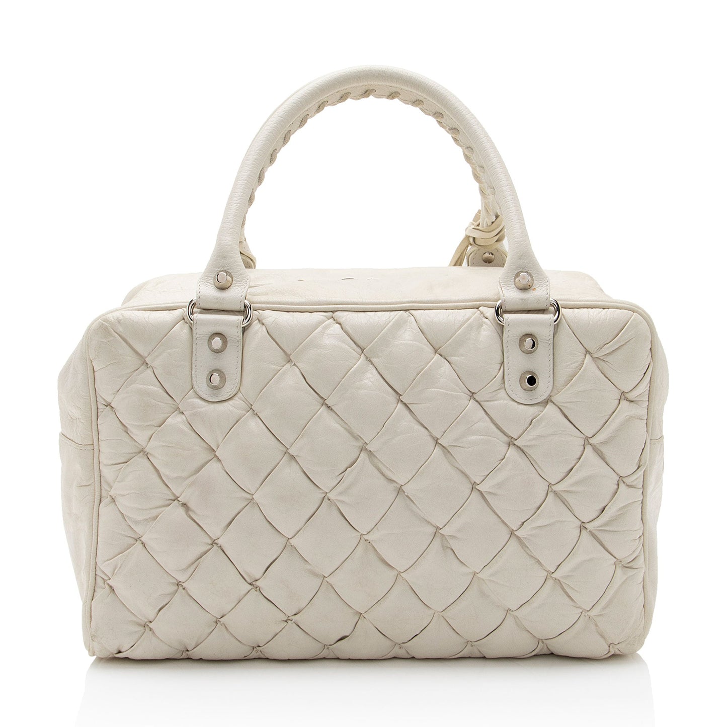 Balenciaga Chevre Quilted Matelasse Leather Boston Bag