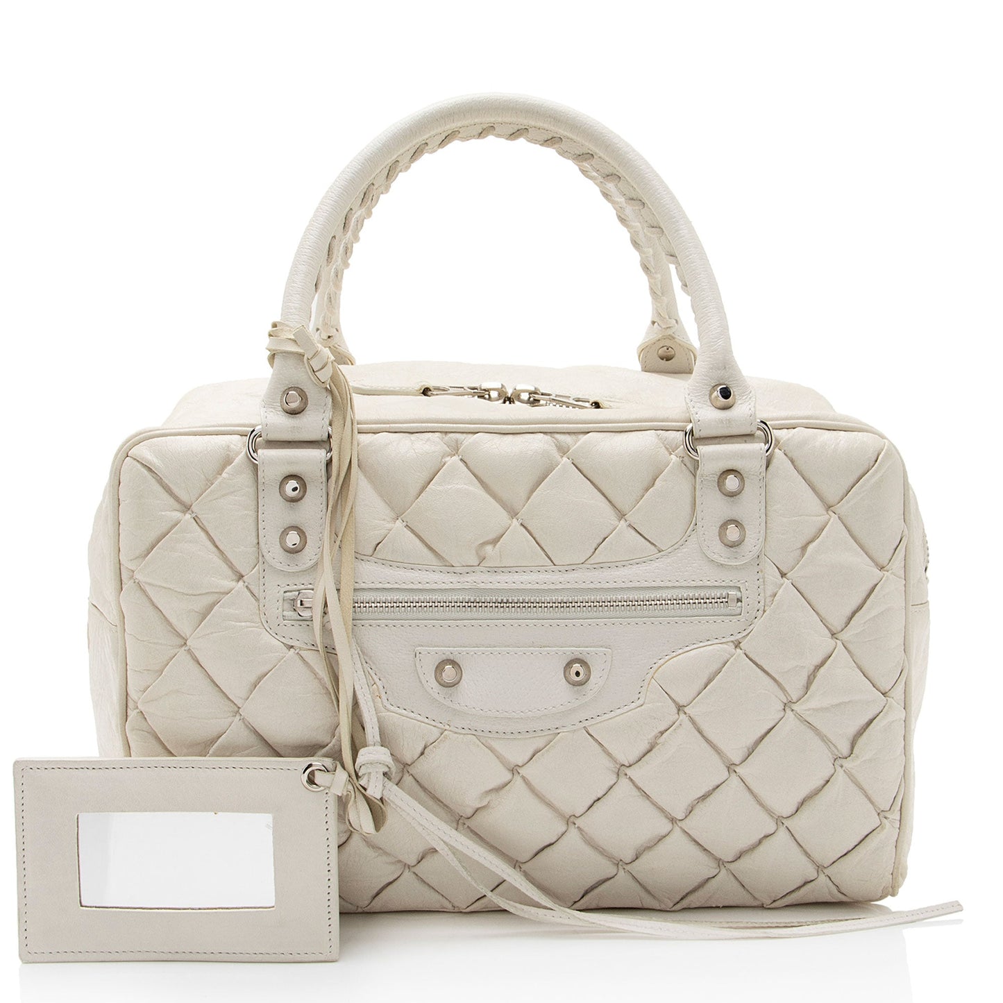 Balenciaga Chevre Quilted Matelasse Leather Boston Bag