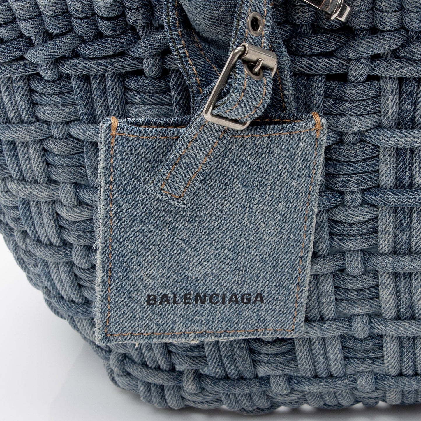 Balenciaga Denim Bistro Panier XS Tote