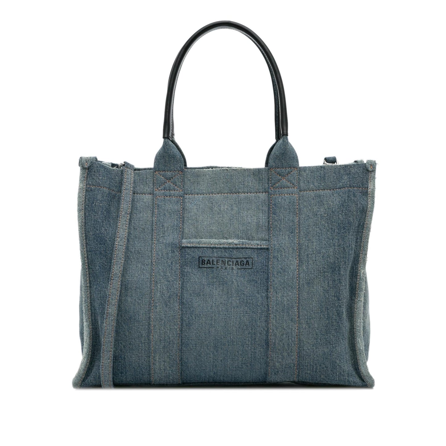 Balenciaga Denim Hardware Satchel