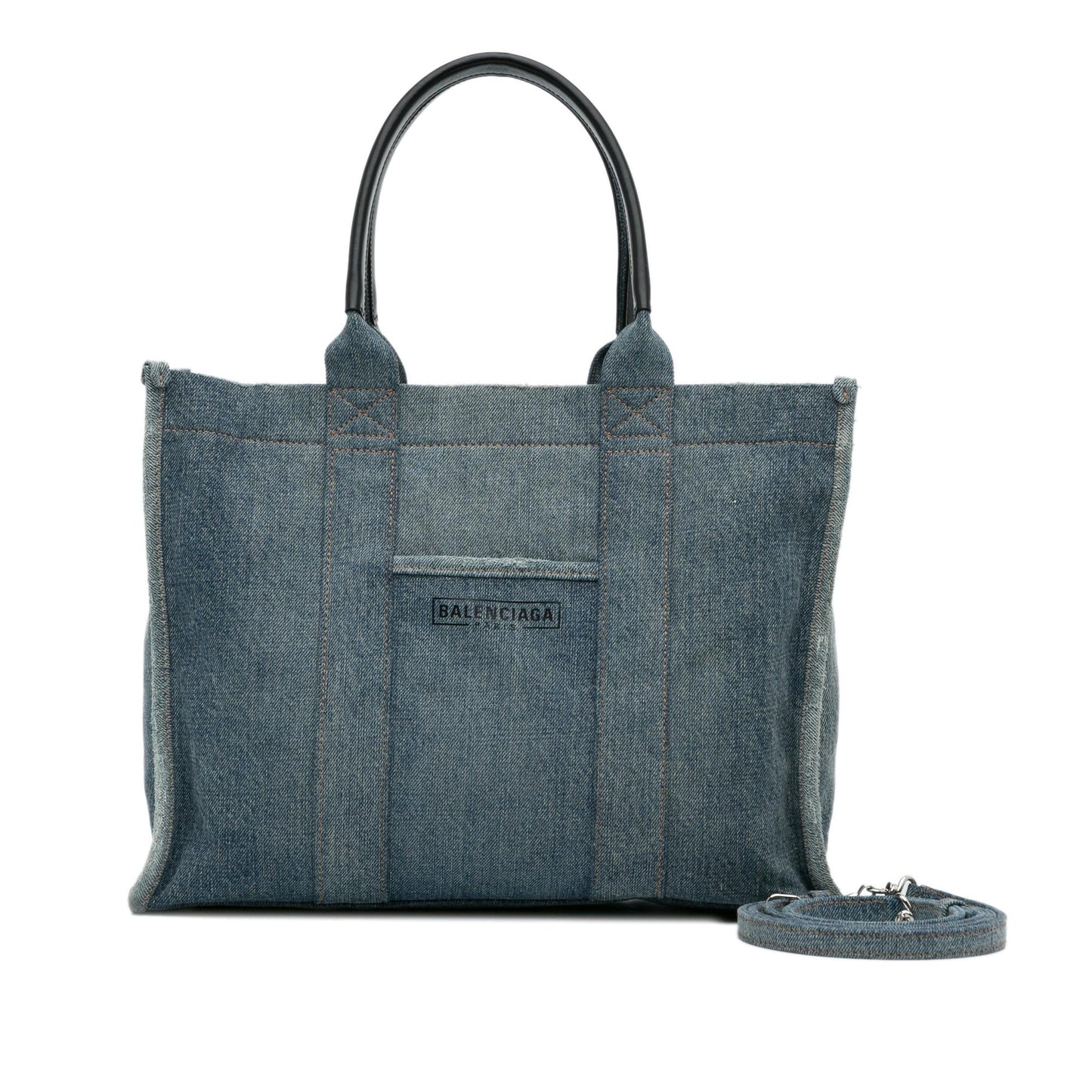 Balenciaga Denim Hardware Satchel