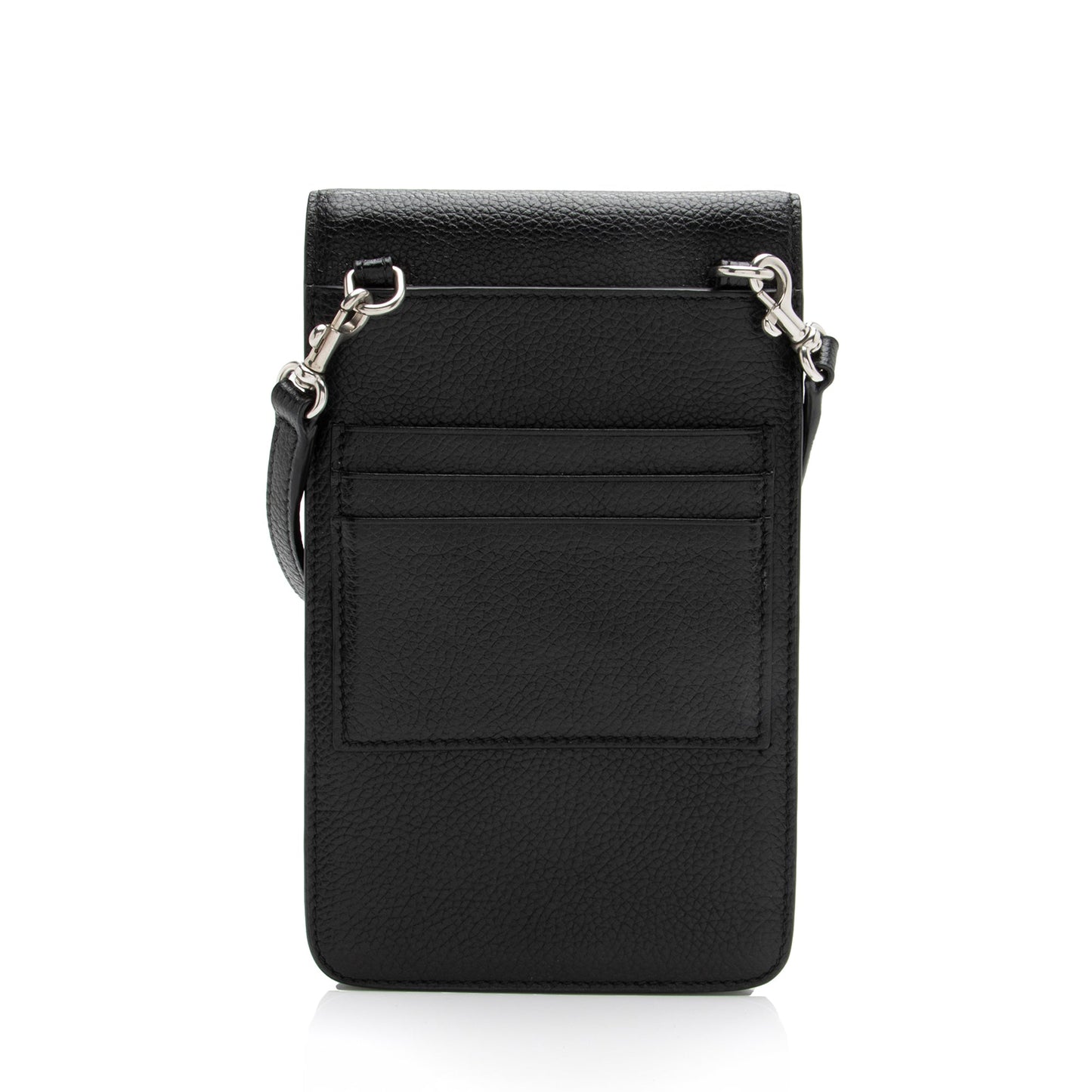 Balenciaga Grained Calfskin Logo Cash Phone Card Holder Flap Bag