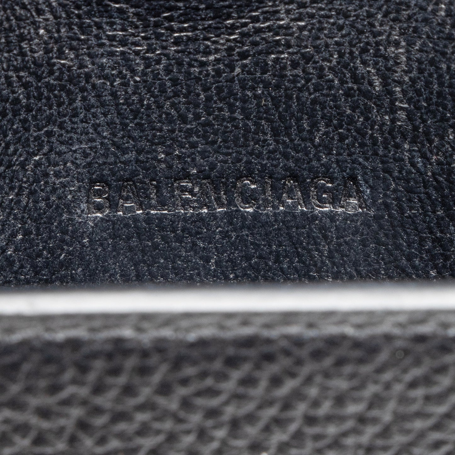 Balenciaga Grained Calfskin Logo Cash Phone Card Holder Flap Bag