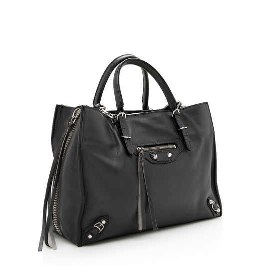 Balenciaga Grained Calfskin Papier A6 Zip Around Tote